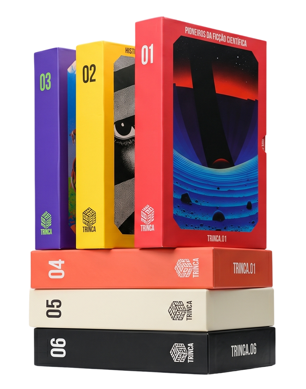 Pilha dos seis boxes da Trinca